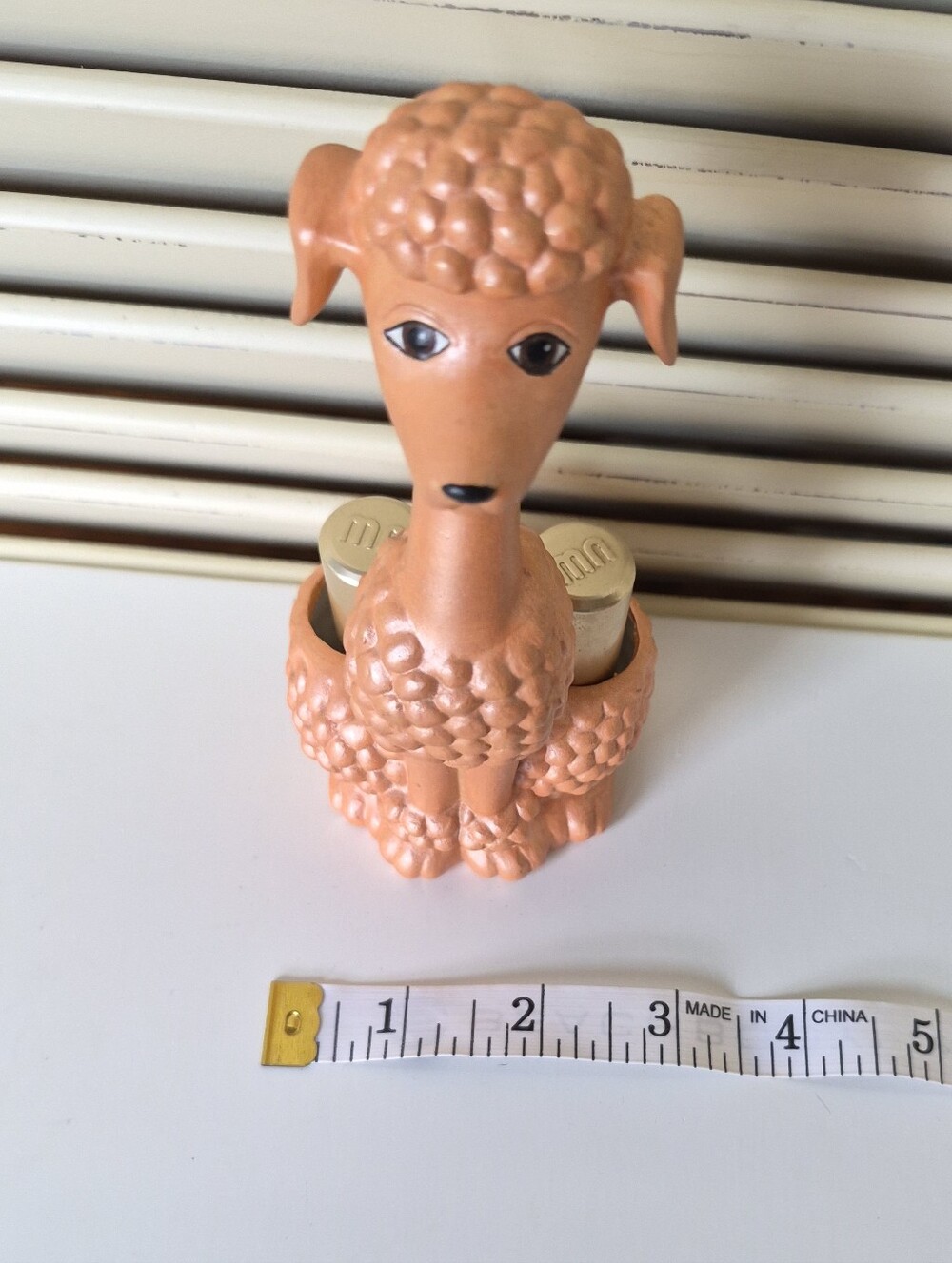 Vintage MCM Kitsch Coral Pink Poodle Lipstick Holder - Picture 7 of 8